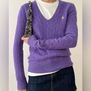 Ralph Lauren Purple V-Neck Sweater